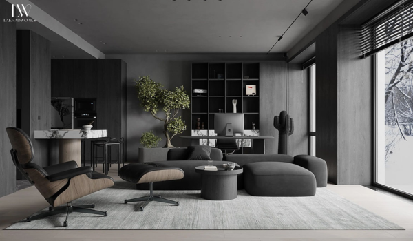 Black: Provides depth and creates drama