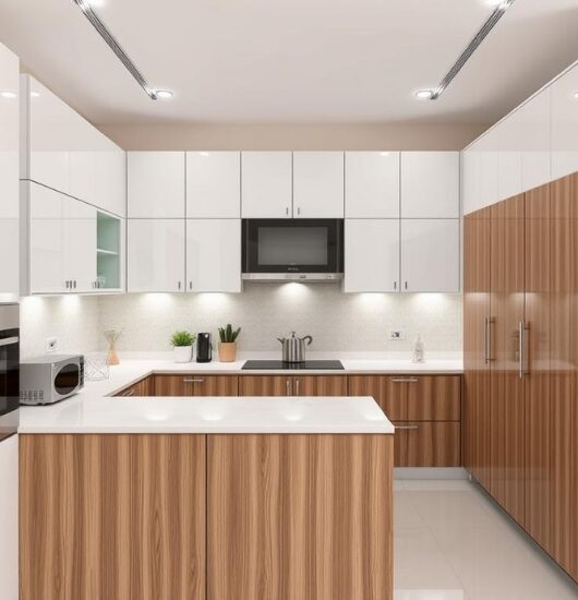 Contemporary U-Shaped Modular Kitchen