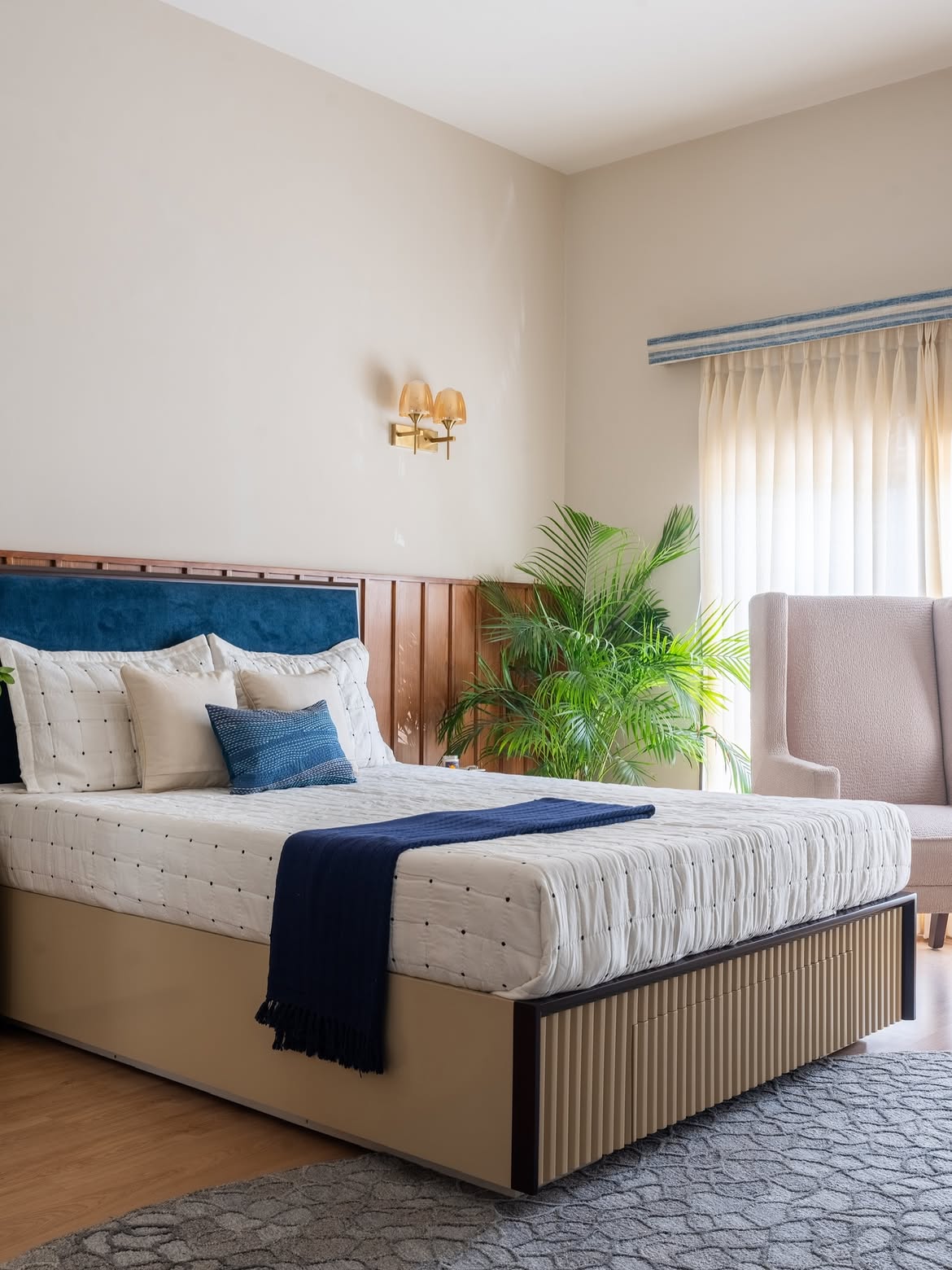 Interior Designers - Golf Course Road Project - Bedroom and Bed Styling