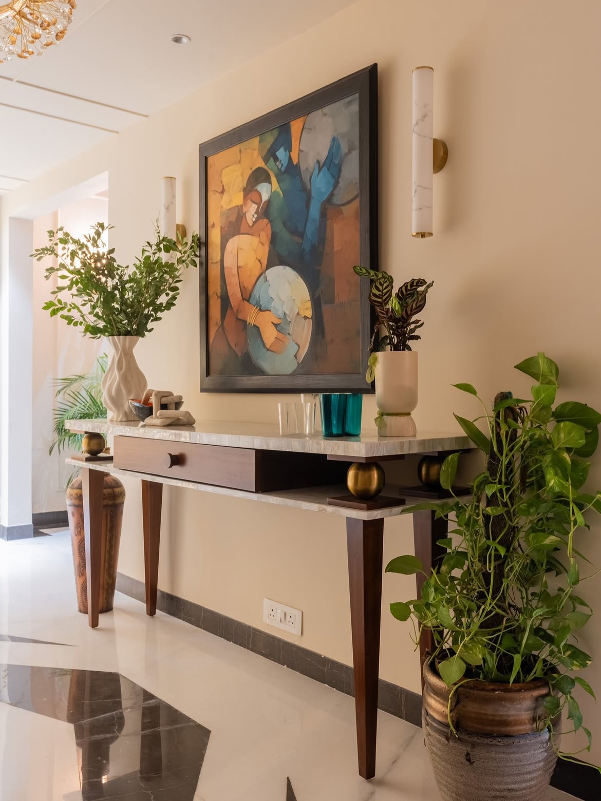 Interior Designers - Golf Course Road project console table area