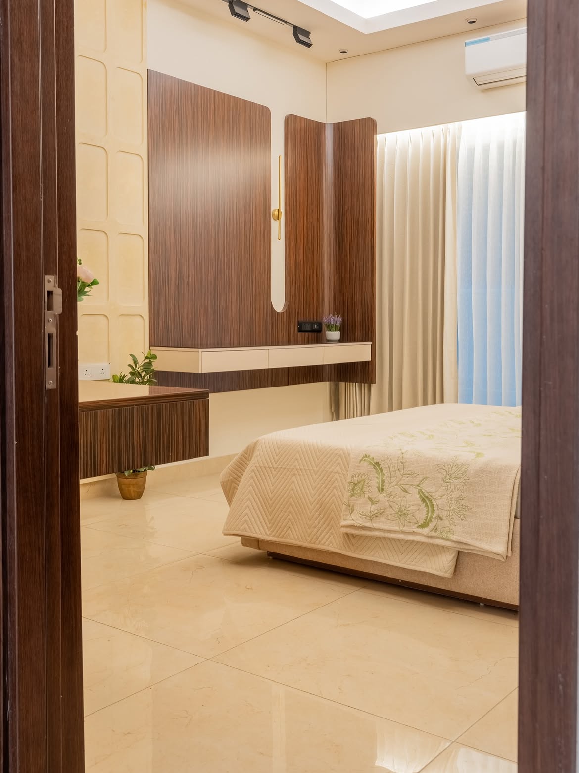 Interior Designers - Wave Veridia project bedroom view through doorway
