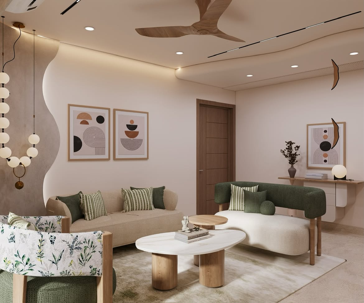 Interior designers - Tulip Yellow project living room seating area
