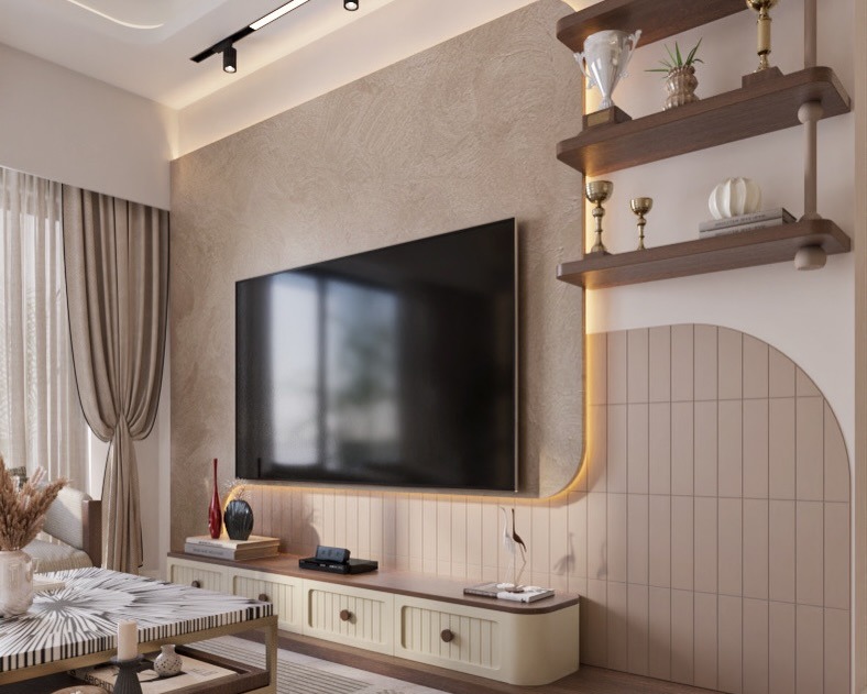 Interior designers in Gurgaon - SS Linden, Sector 82 project Modern TV Ceiling