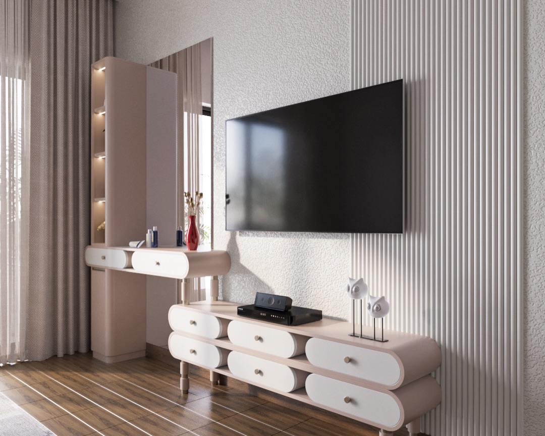 Interior designers in Gurgaon - SS Linden, Sector 82 project bedroom media unit