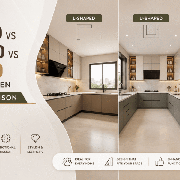 L-shaped vs U-shaped vs island modular kitchen layout comparison