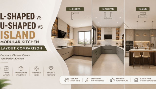 L-shaped vs U-shaped vs island modular kitchen layout comparison
