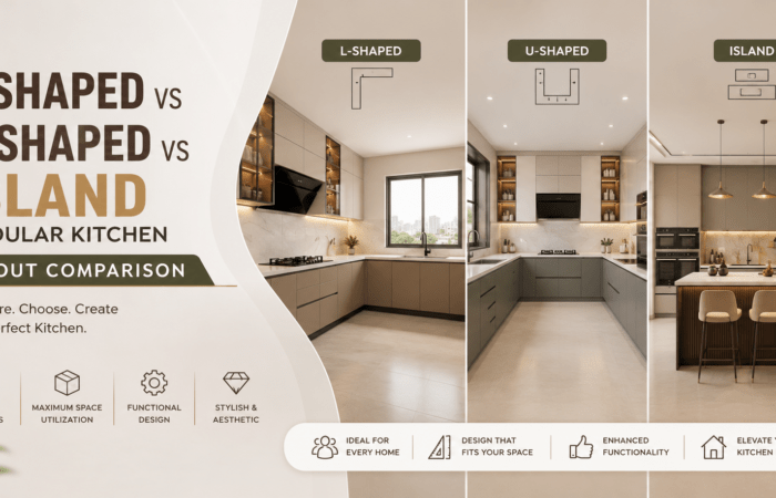 L-shaped vs U-shaped vs island modular kitchen layout comparison