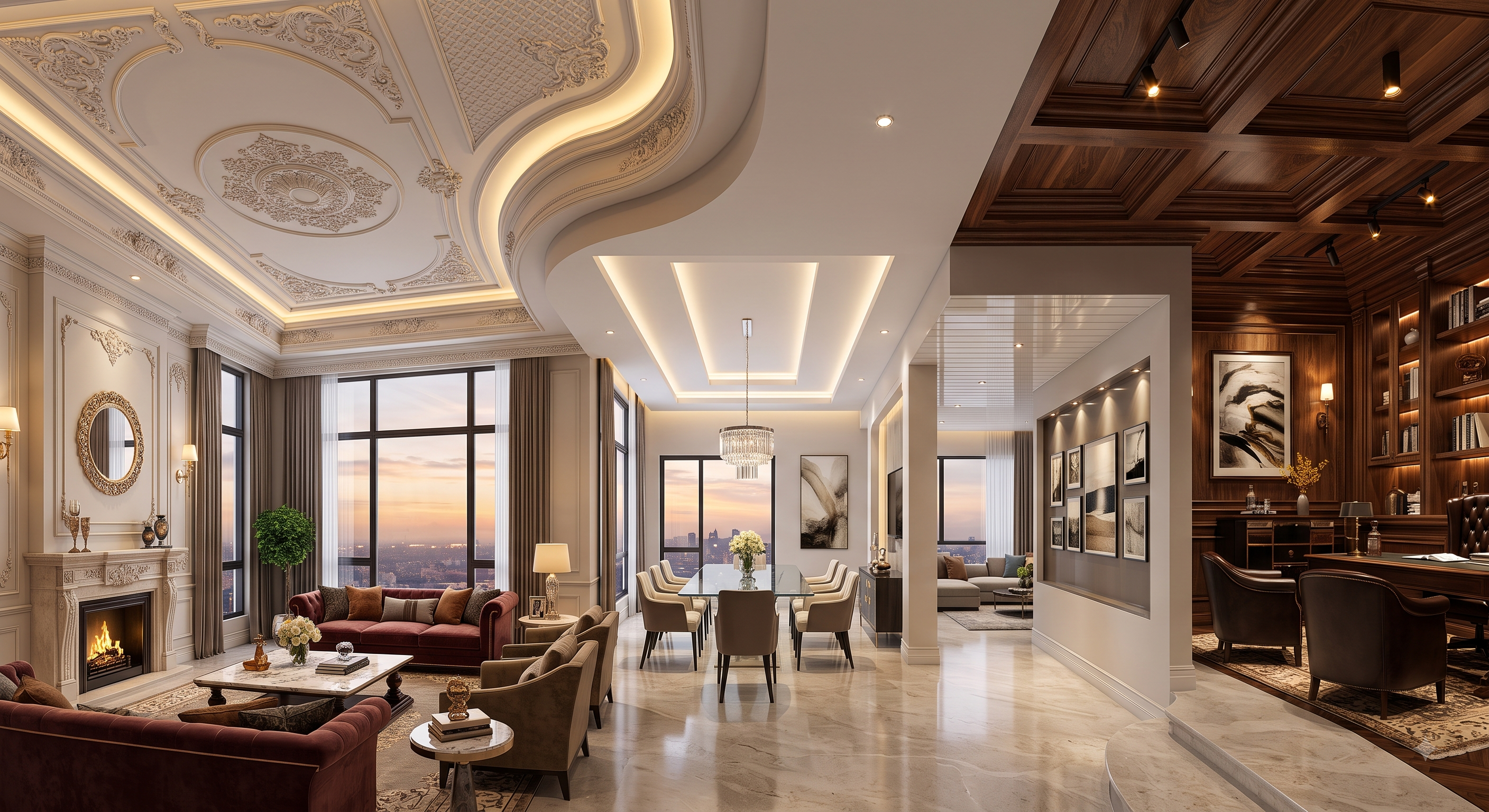 POP, gypsum, PVC and wood false ceiling material comparison