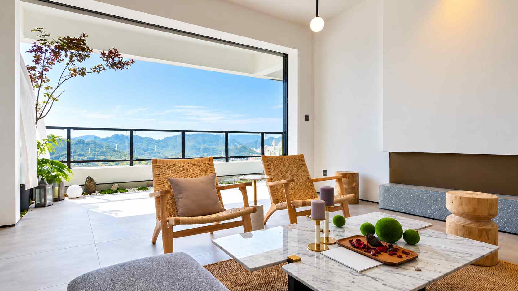 balcony facing living room